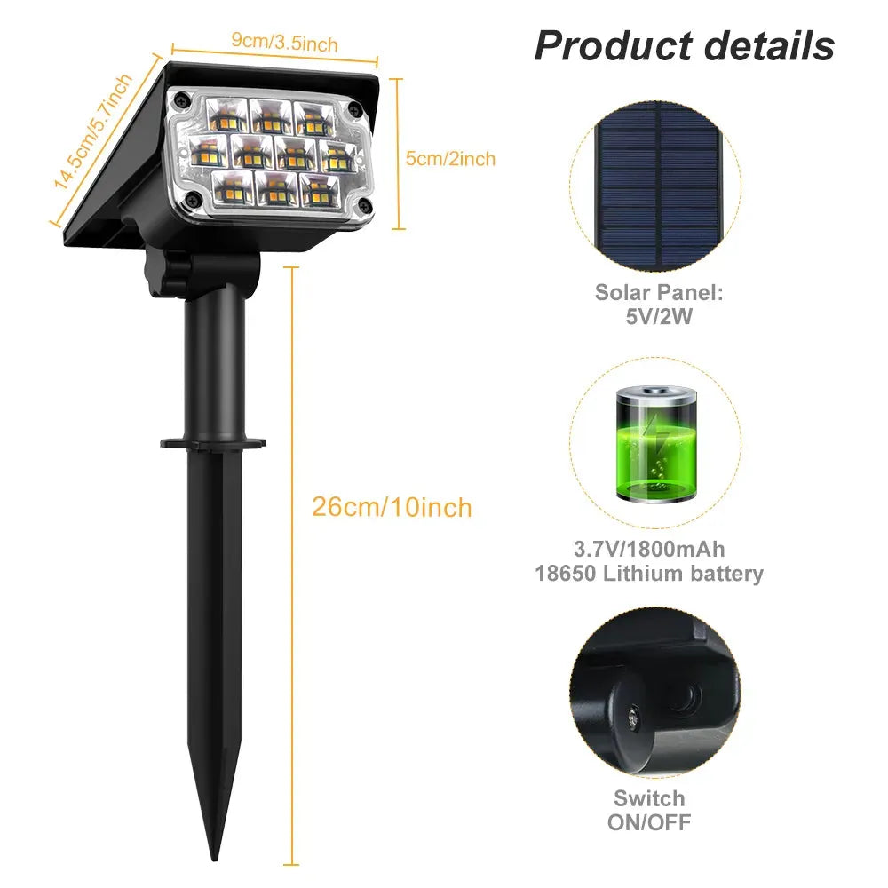 Adjustable LED Durable Solar Garden Spot Lights