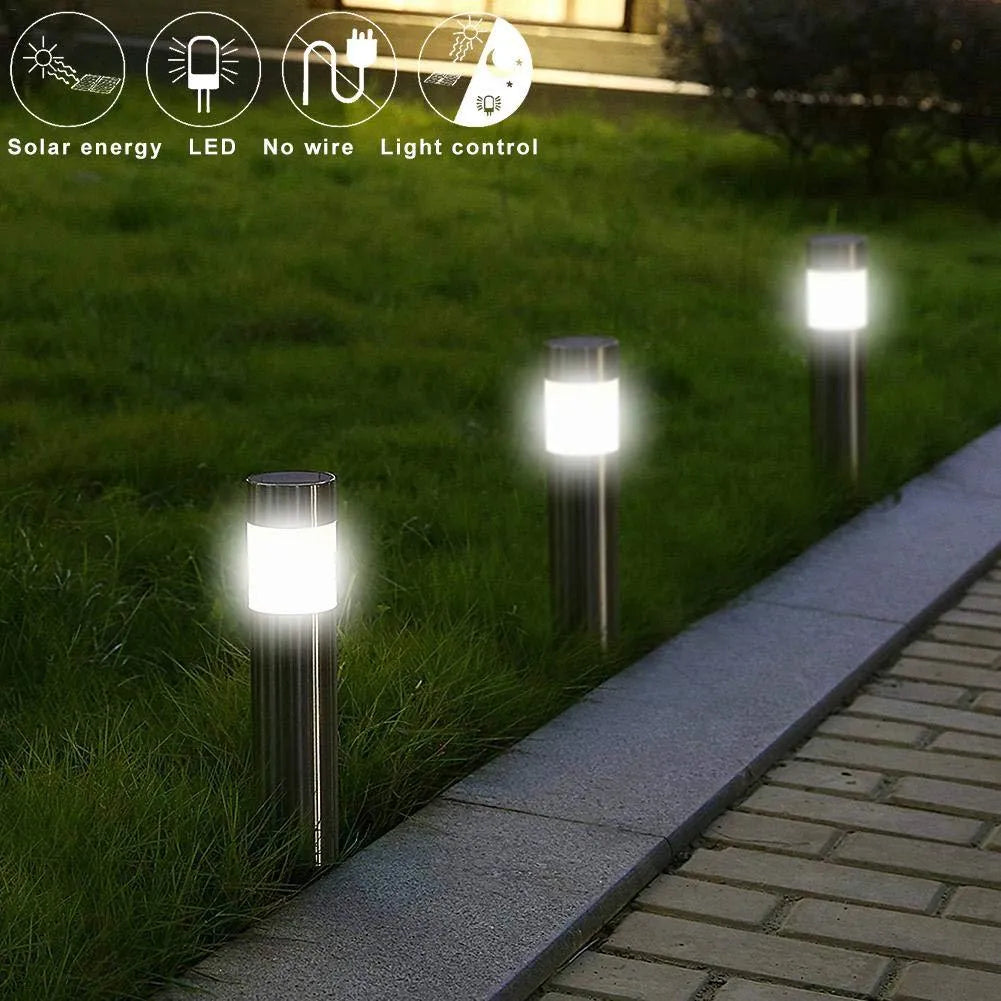 Solar Cylindrical LED Pathway Lawn Light - Solar Light Depot