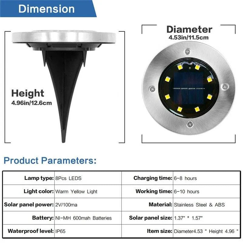 12 Pack Outdoor Solar Lights - Solar Landscape Lighting Solar Light Depot 