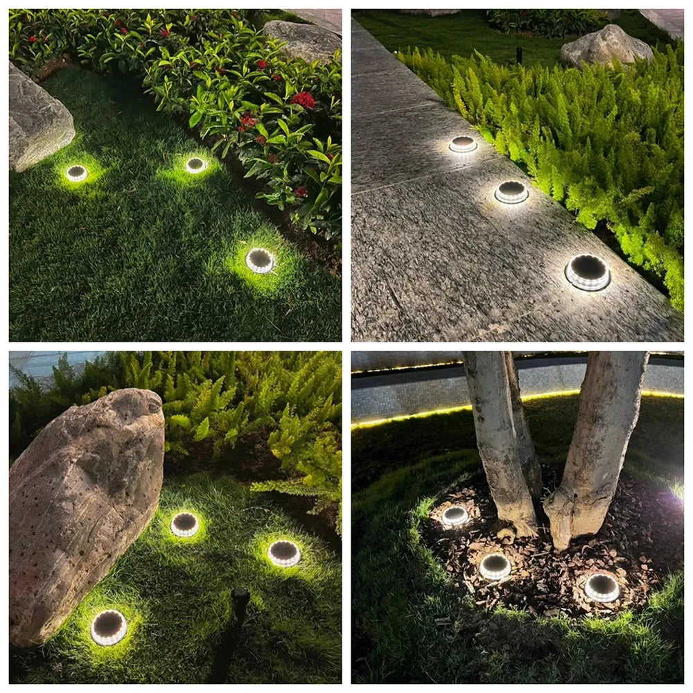 Solar Glowing LED Durable 4 Pack Pathway Lights