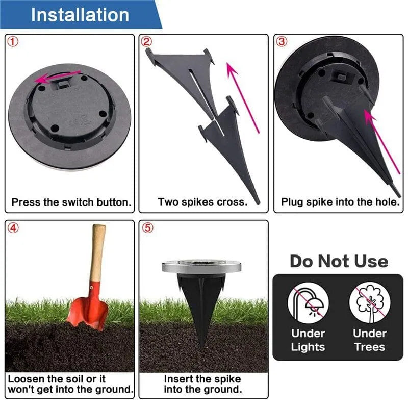 12 Pack Outdoor Solar Lights - Solar Landscape Lighting Solar Light Depot