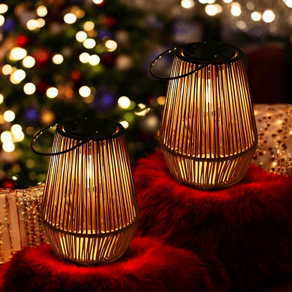SolarGlow Wicker Lantern