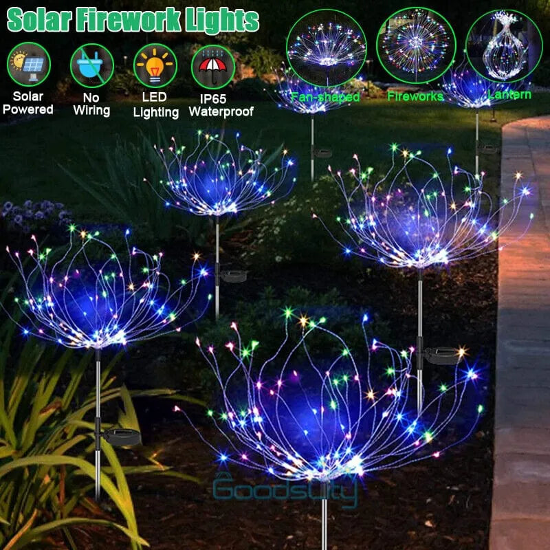 Solar Outdoor Waterproof Yard Fireworks Light - 150 LED - Solar Light Depot