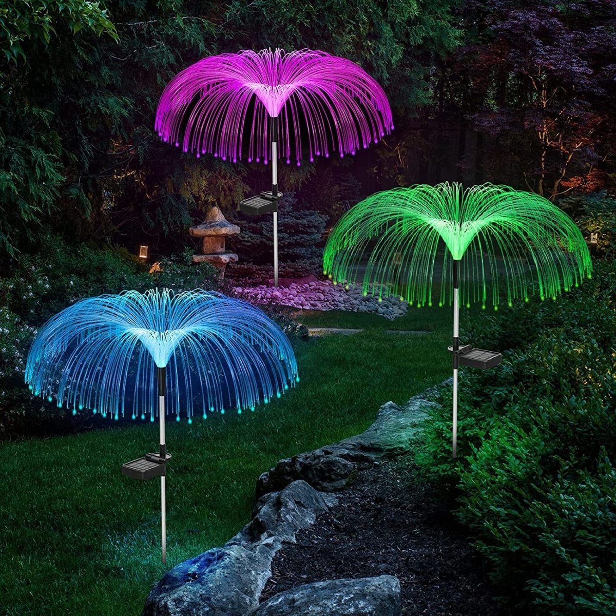 Color Changing Solar Garden Jellyfish Lights 5 PCS - Solar Light Depot