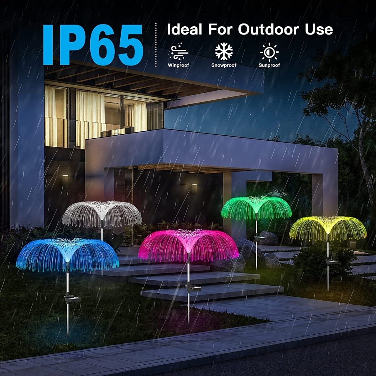 Color Changing Solar Garden Jellyfish Lights 5 PCS - Solar Light Depot