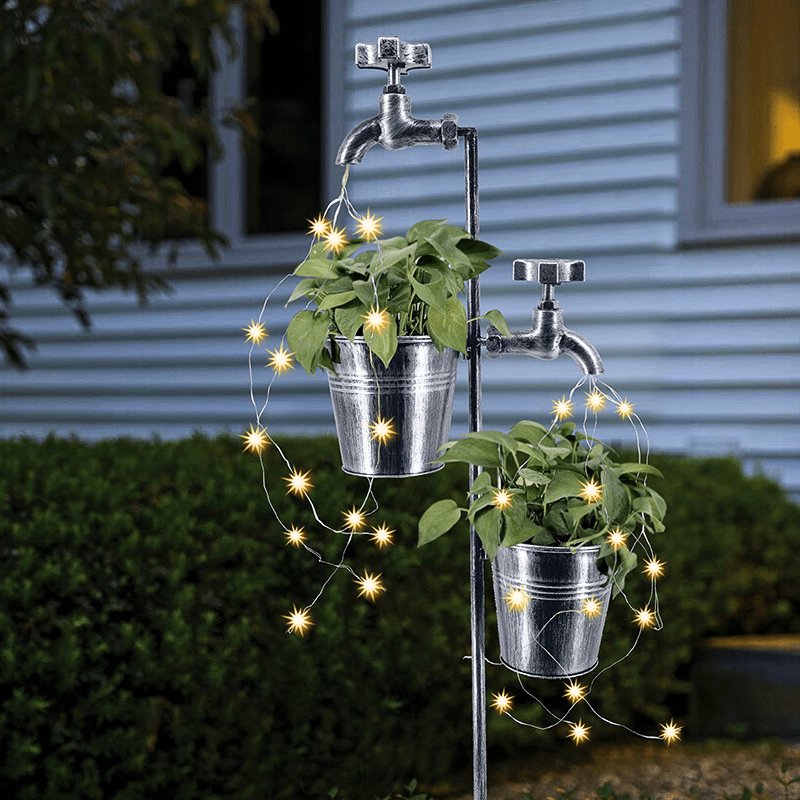 led plant pot lights Solar LED Garden Watering Can Lamp with Lights String