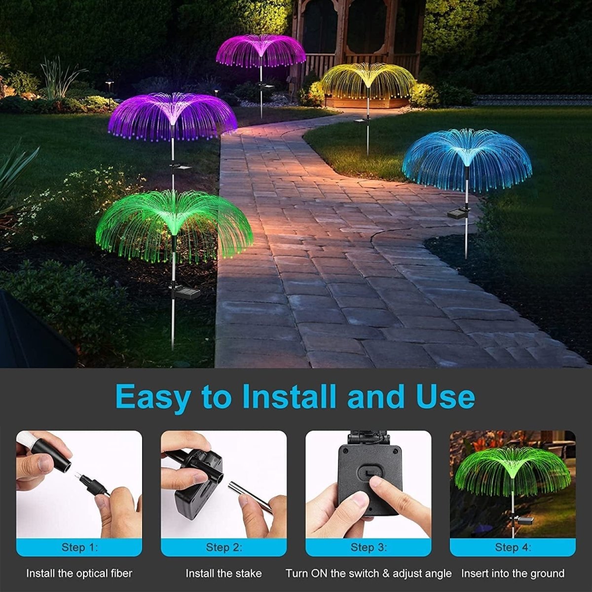 Color Changing Solar Garden Jellyfish Lights 5 PCS - Solar Light Depot
