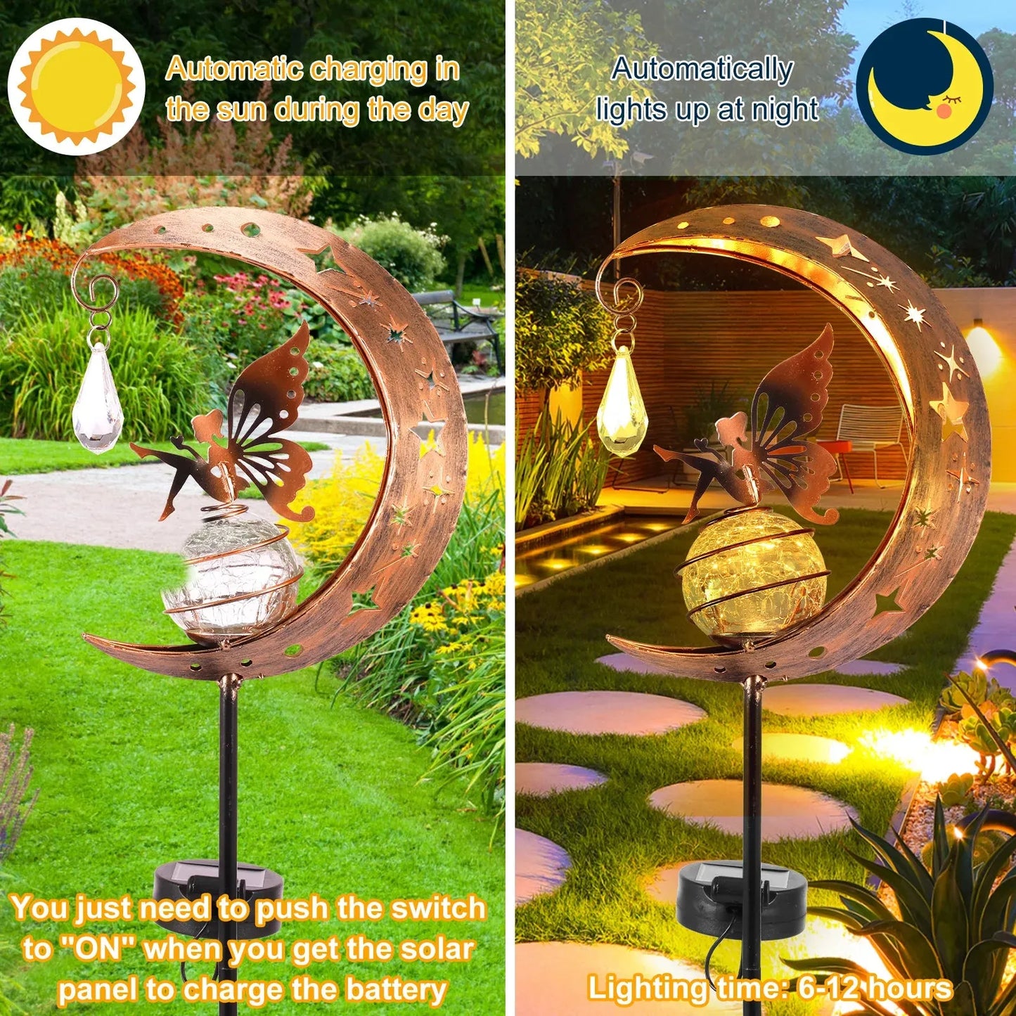 LED Garden Moon Solar Lawn Light