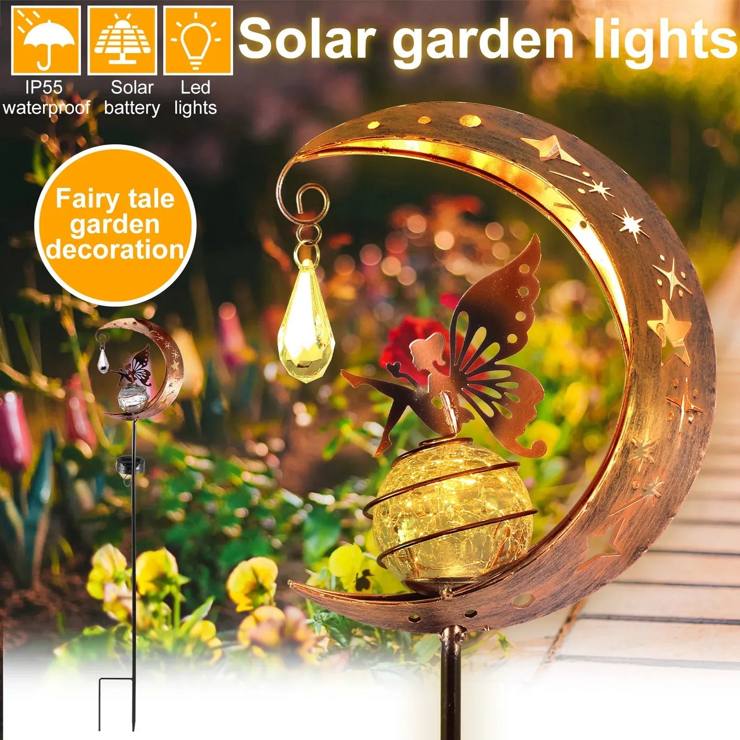 LED Garden Moon Solar Lawn Light