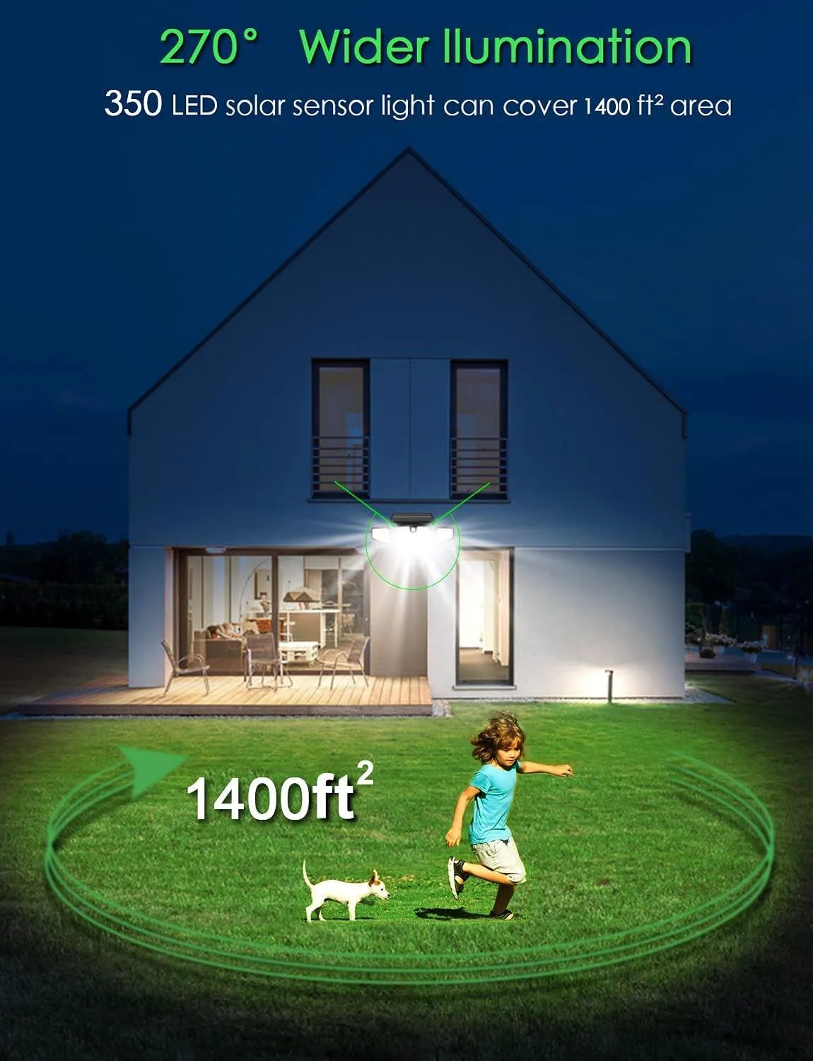 350 LED Motion Sensor Solar Garden Lights - Solar Light Depot