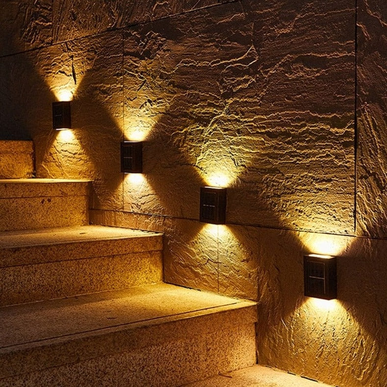 Solar Powered Outdoor Patio Wall Light Solar Light Depot Warm Light 4 Pack