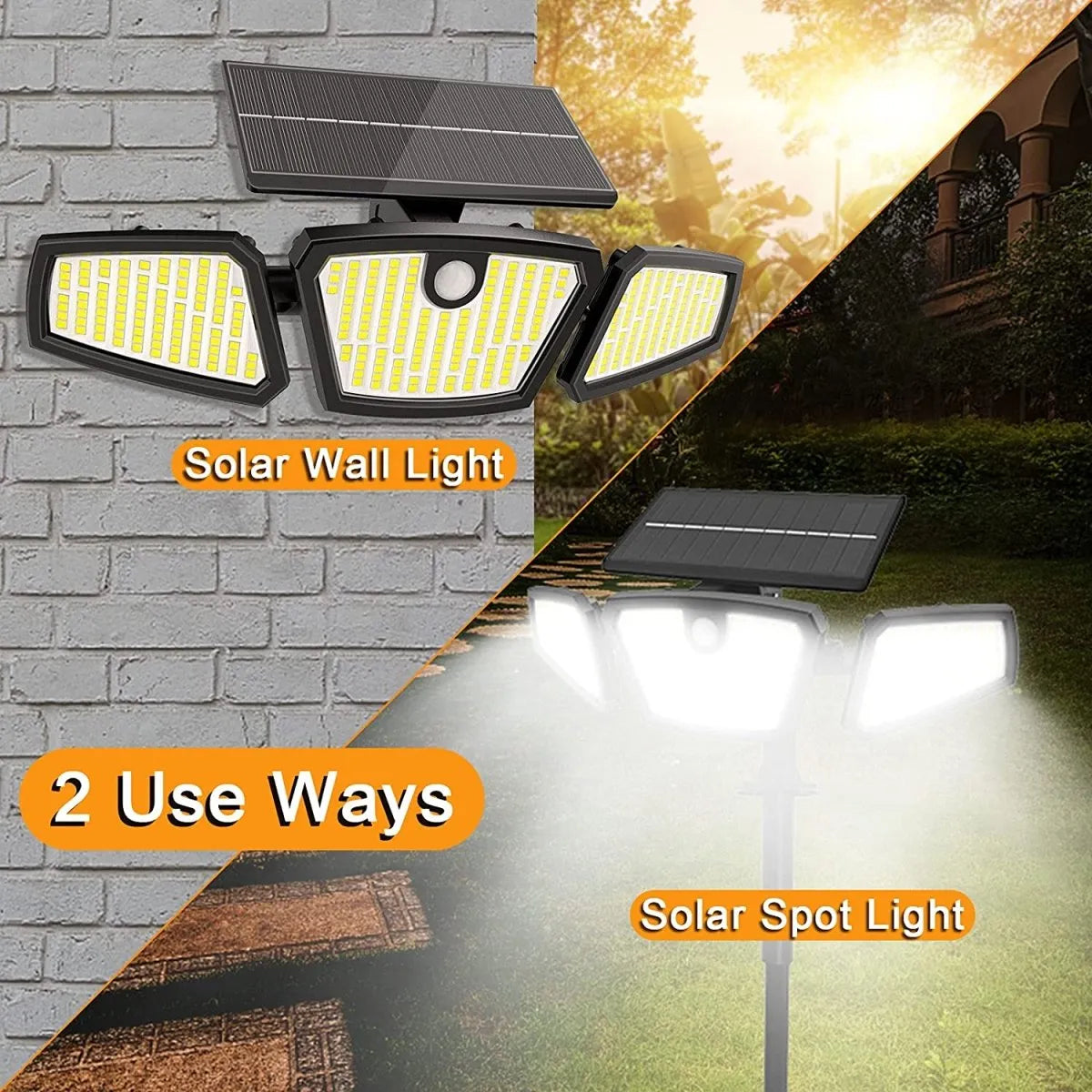 350 LED Motion Sensor Solar Garden Lights - Solar Light Depot