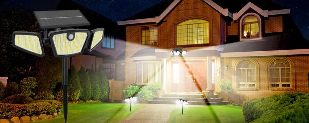 350 LED Motion Sensor Solar Garden Lights - Solar Light Depot