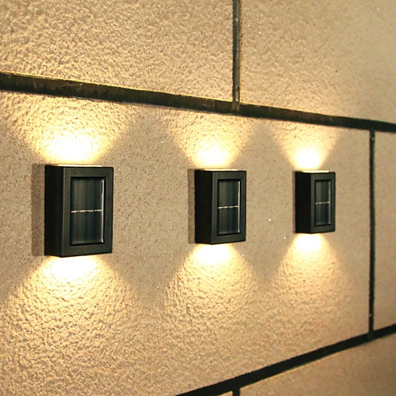 Solar Powered Outdoor Patio Wall Light Solar Light Depot Warm Light 2 Pack
