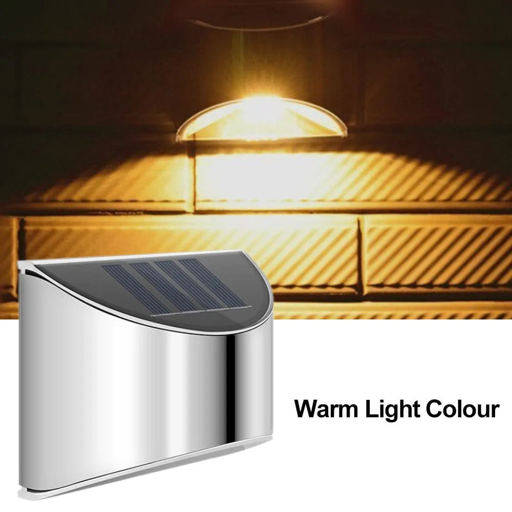 Stainless Steel Outdoor Solar Fence Wall Light - Solar Light Depot