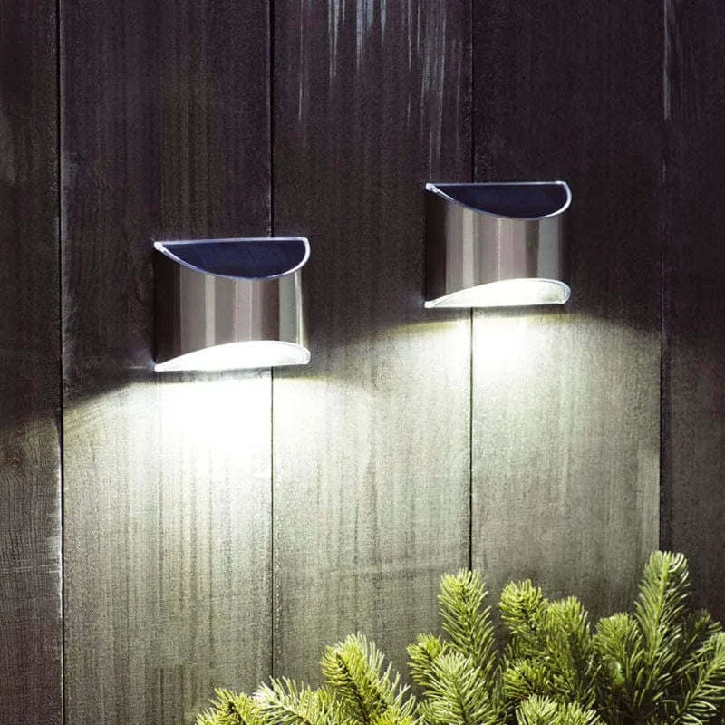 Stainless Steel Outdoor Solar Fence Wall Light - Solar Light Depot