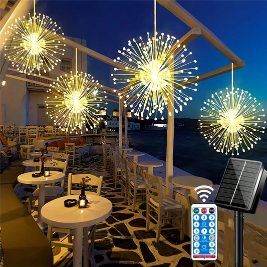 Solar LED 4 Pack Firework Suspension Light