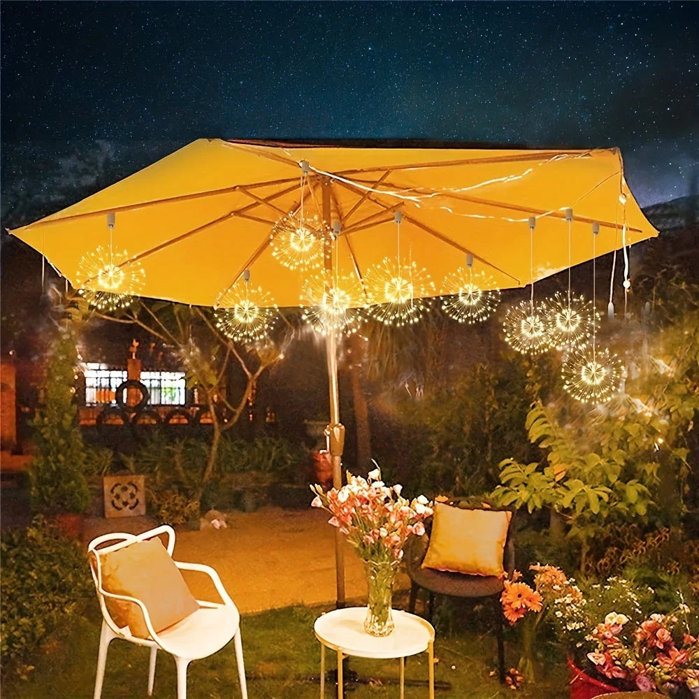 Solar LED 4 Pack Firework Suspension Light
