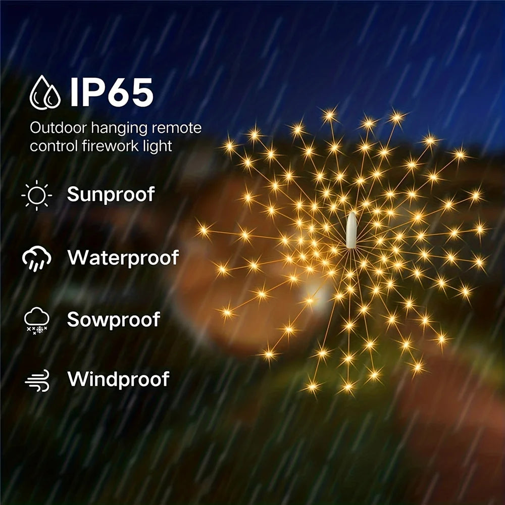 Solar LED 4 Pack Firework Suspension Light