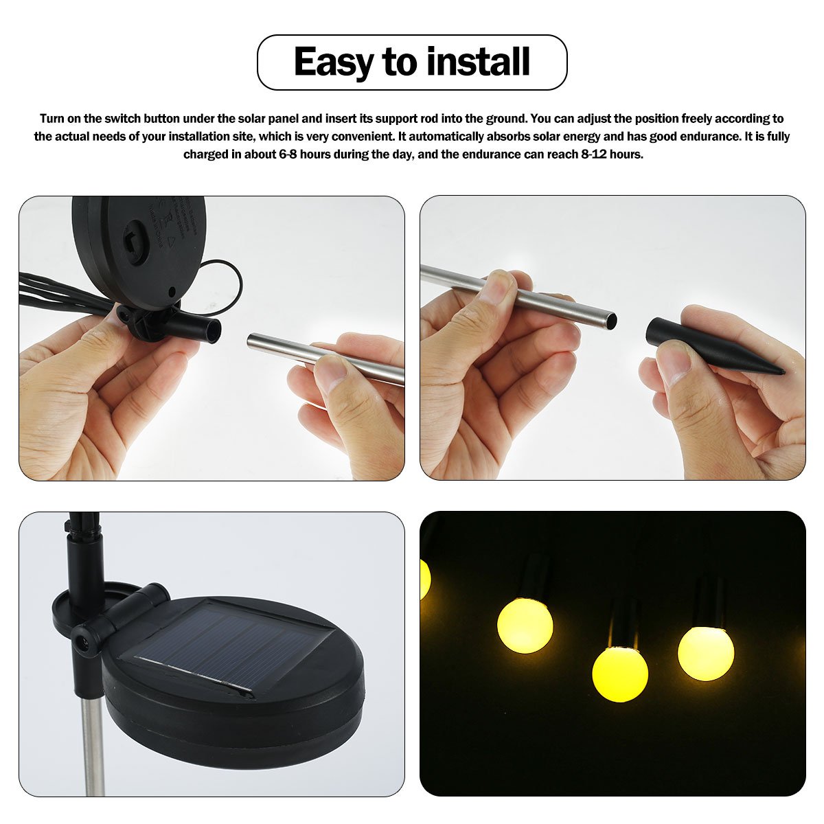Flickering Firefly LED Solar Garden Glow Light - Solar Light Depot