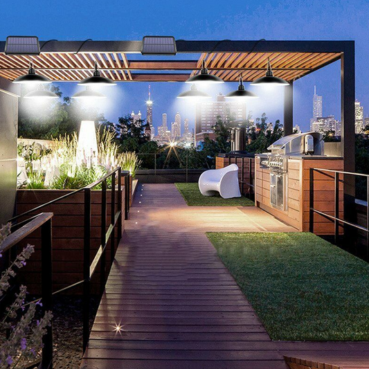 Double Head Solar LED Hanging Pendant Light