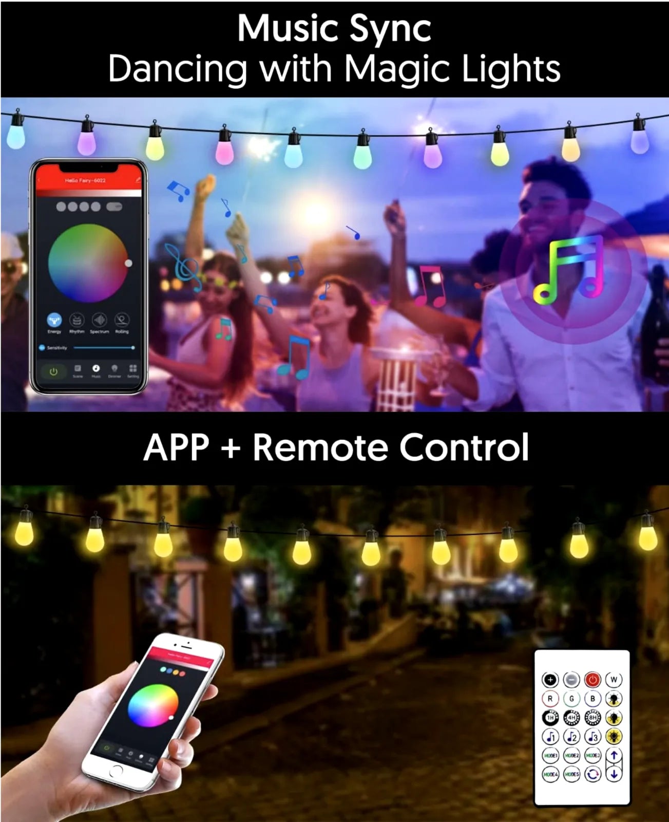 5W RGB Weatherproof LED Solar String Lights