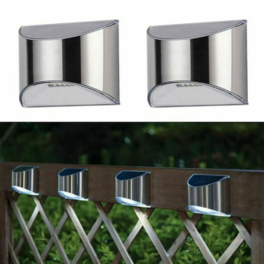 Stainless Steel Outdoor Solar Fence Wall Light - Solar Light Depot