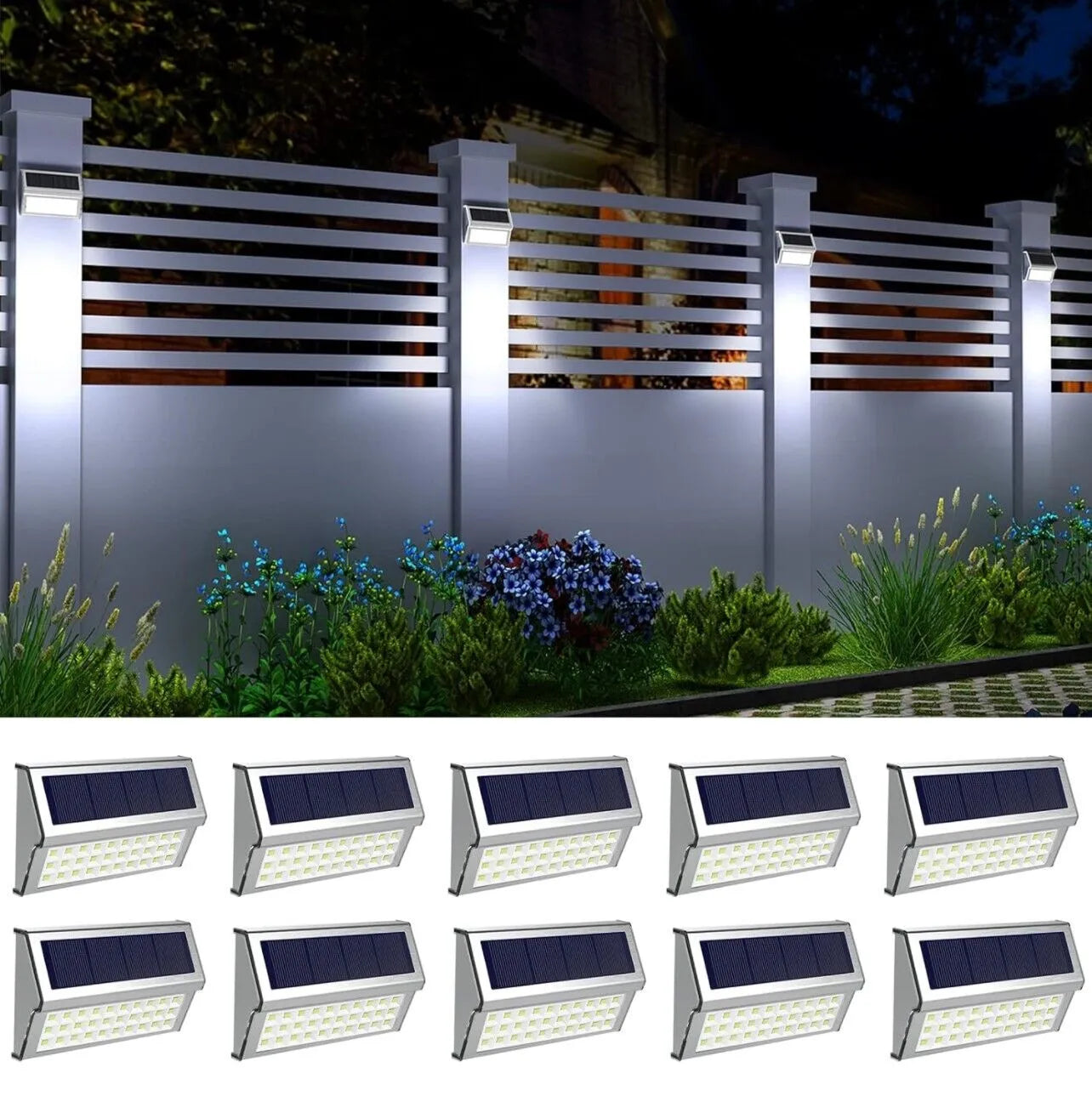 Solar Outdoor Aluminum Lights 10 Pack 30LED