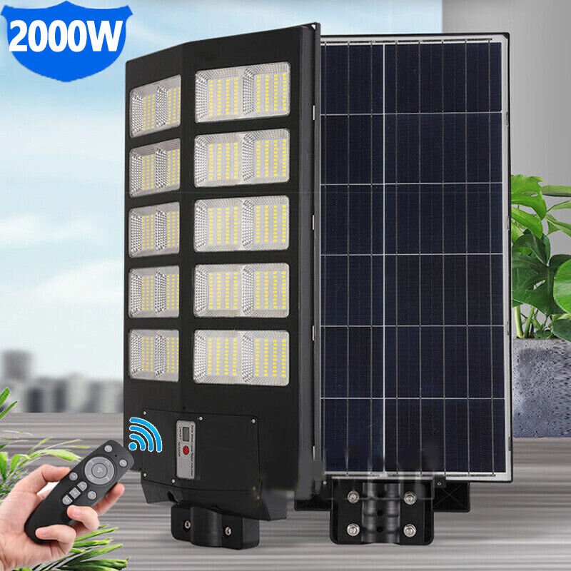 2000W LED Super Bright Outdoor Remote Control Solar Street Light - Solar Light Depot
