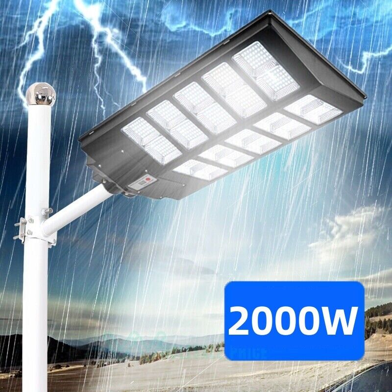 2000W LED Super Bright Outdoor Remote Control Solar Street Light - Solar Light Depot