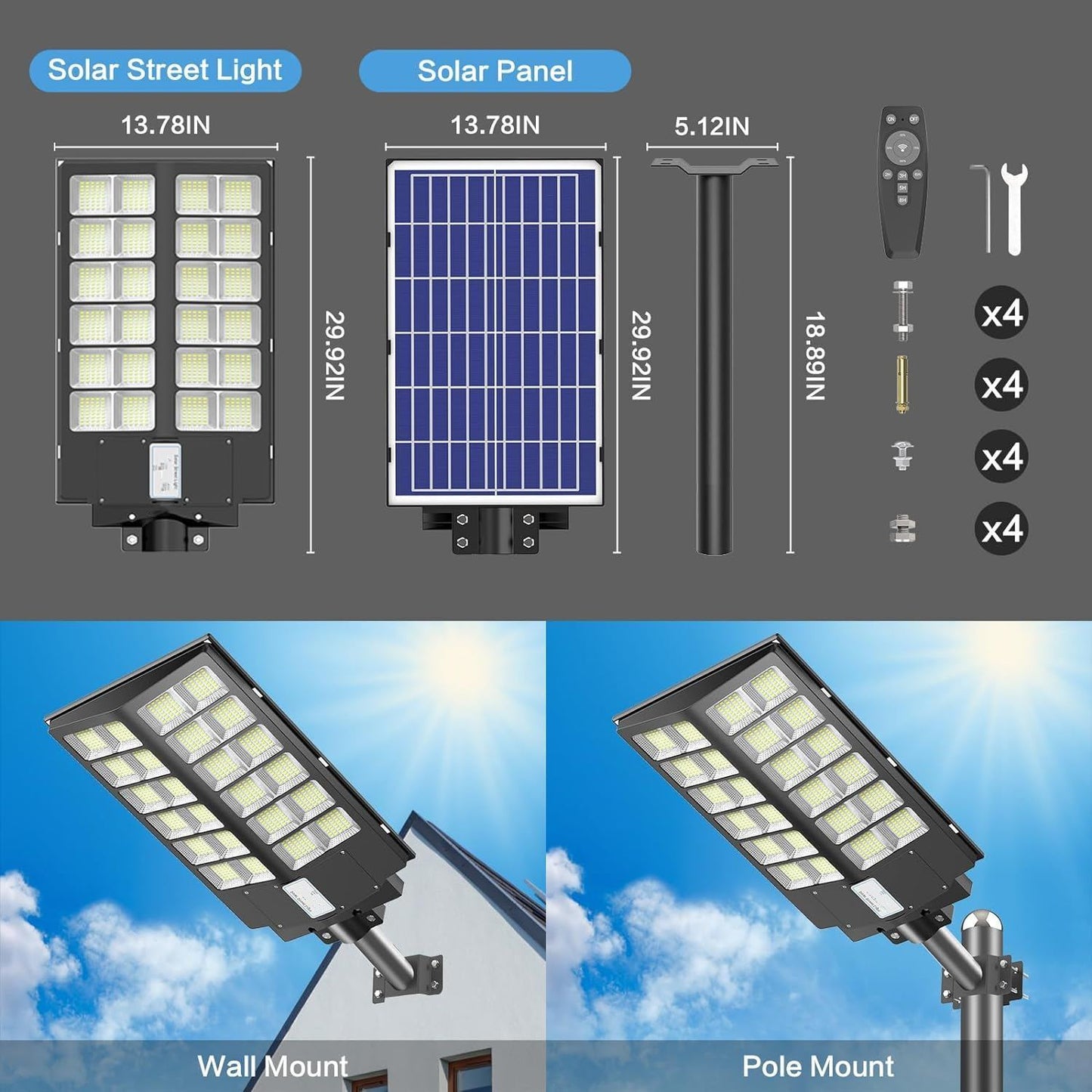3000W Motion Sensor Solar Street Light