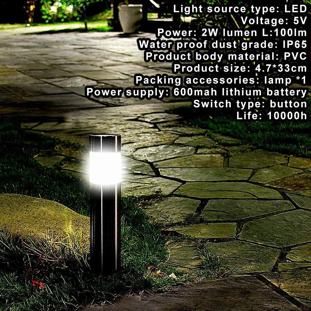 Solar Cylindrical LED Pathway Lawn Light - Solar Light Depot