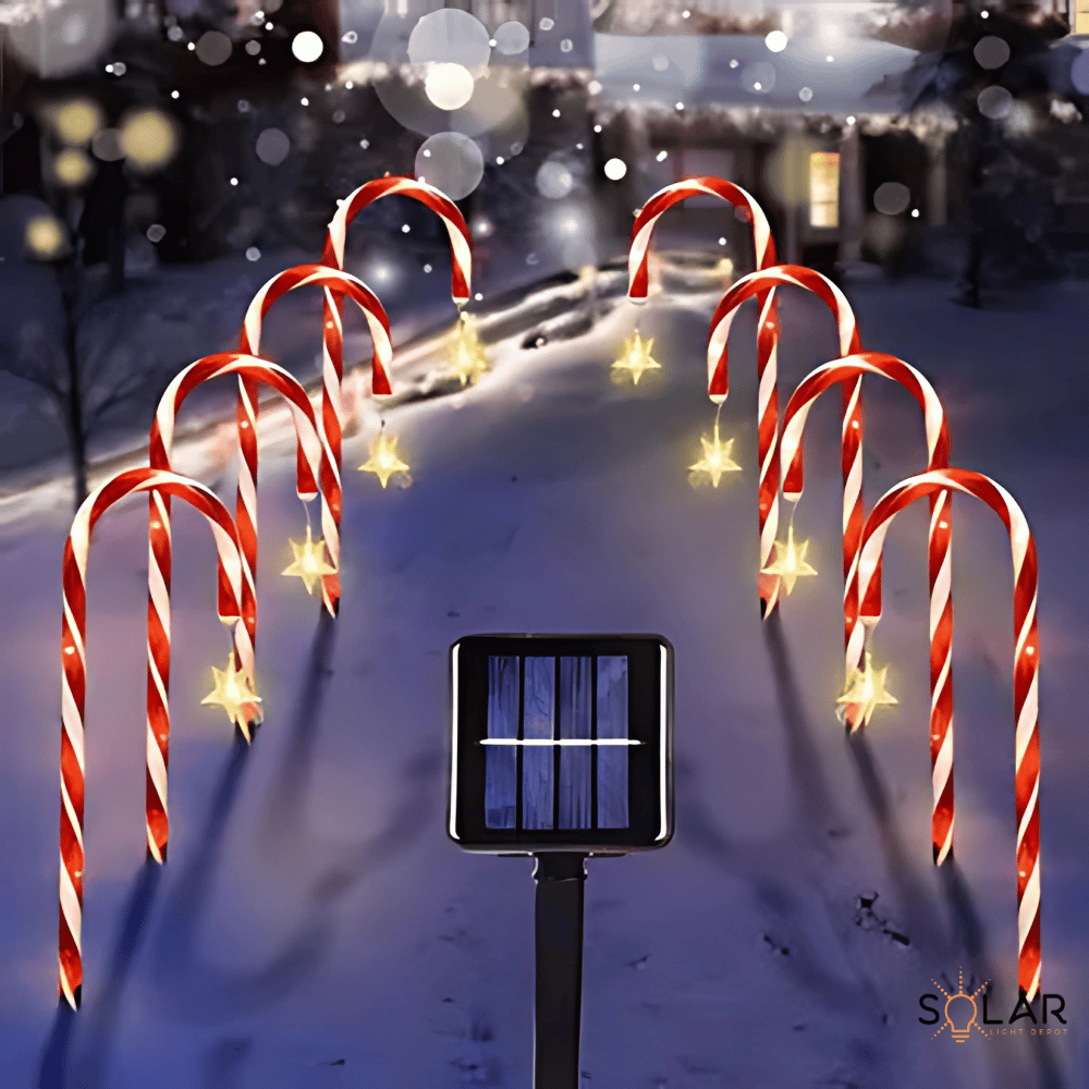 Solar Candy Cane Pathway Lights