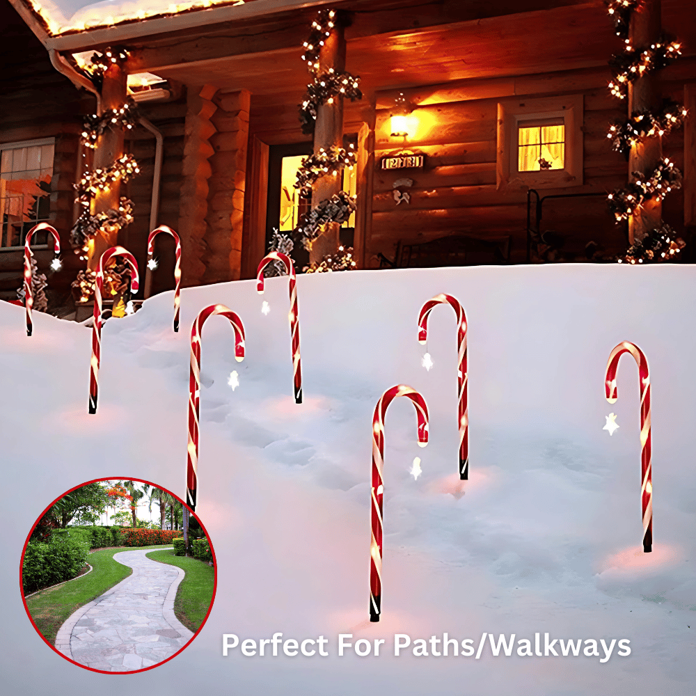 Solar Candy Cane Pathway Lights