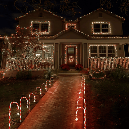 Solar Candy Cane Pathway Lights