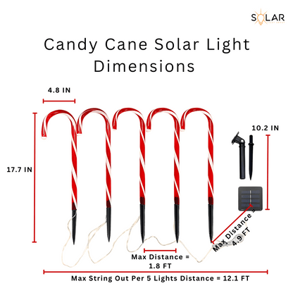 Solar Candy Cane Pathway Lights