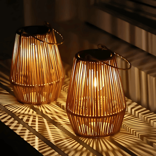 SolarGlow Wicker Lantern