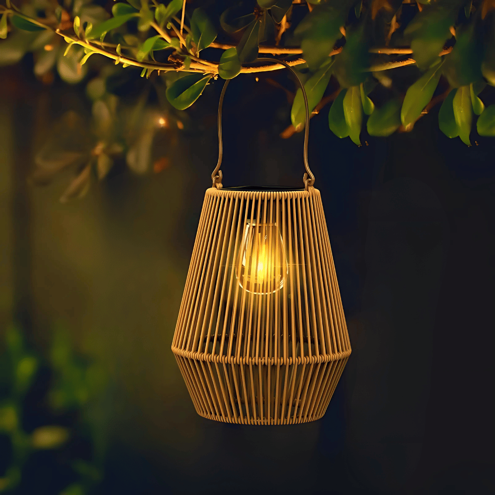 SolarGlow Wicker Lantern