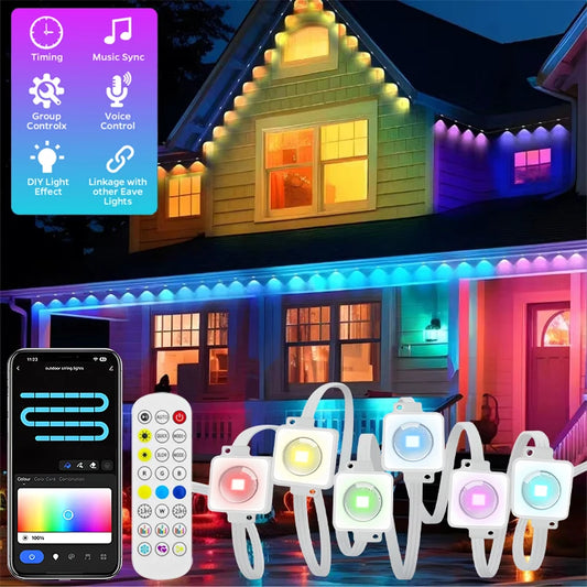 BrightGlow Outdoor Holiday RGB String Lights