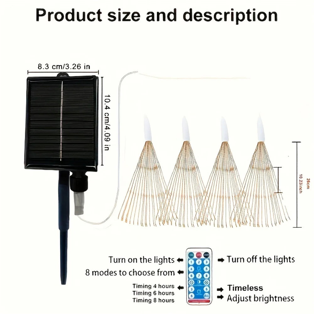 Solar LED 4 Pack Firework Suspension Light