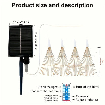 Solar LED 4 Pack Firework Suspension Light